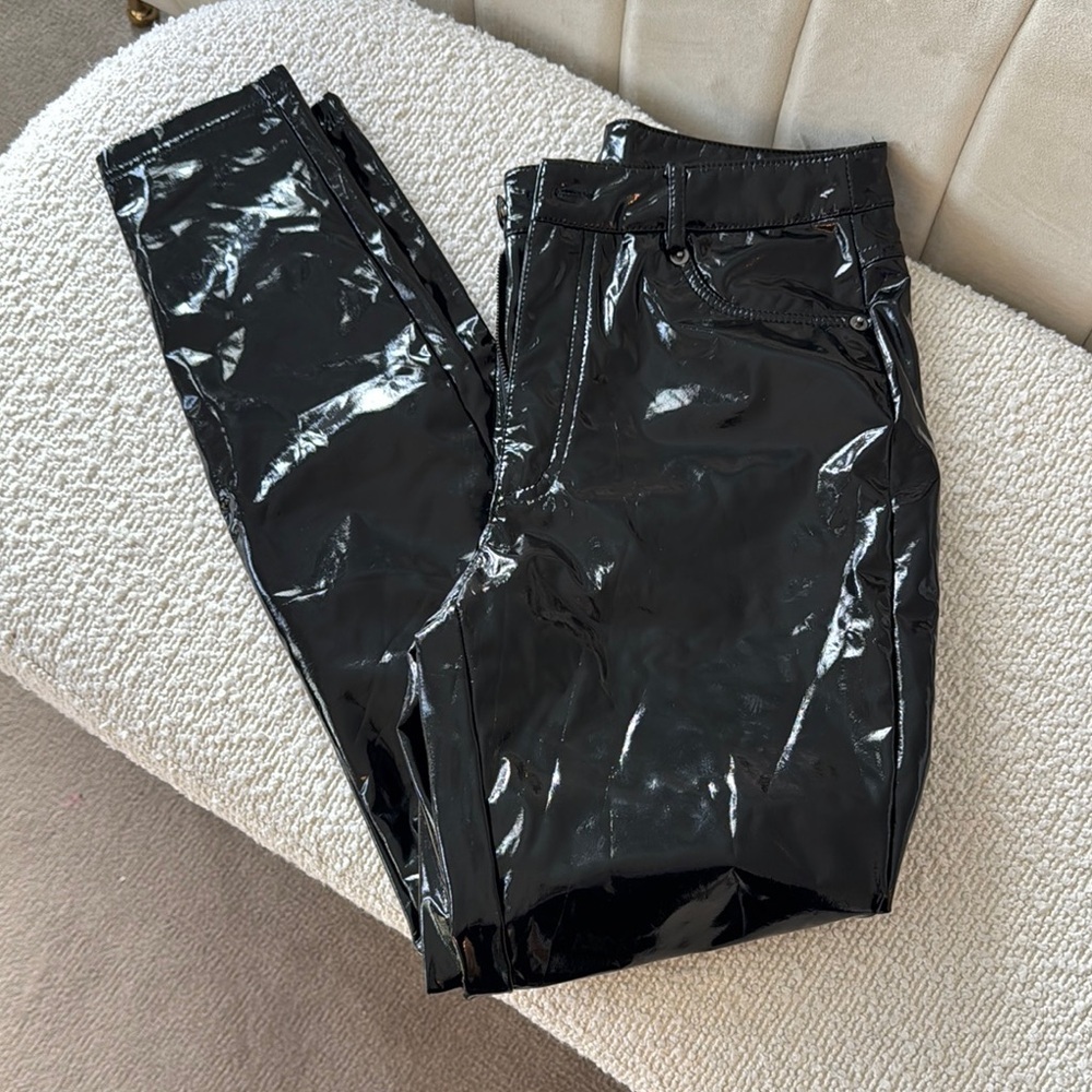 Shiny Black Patent Leather Pants